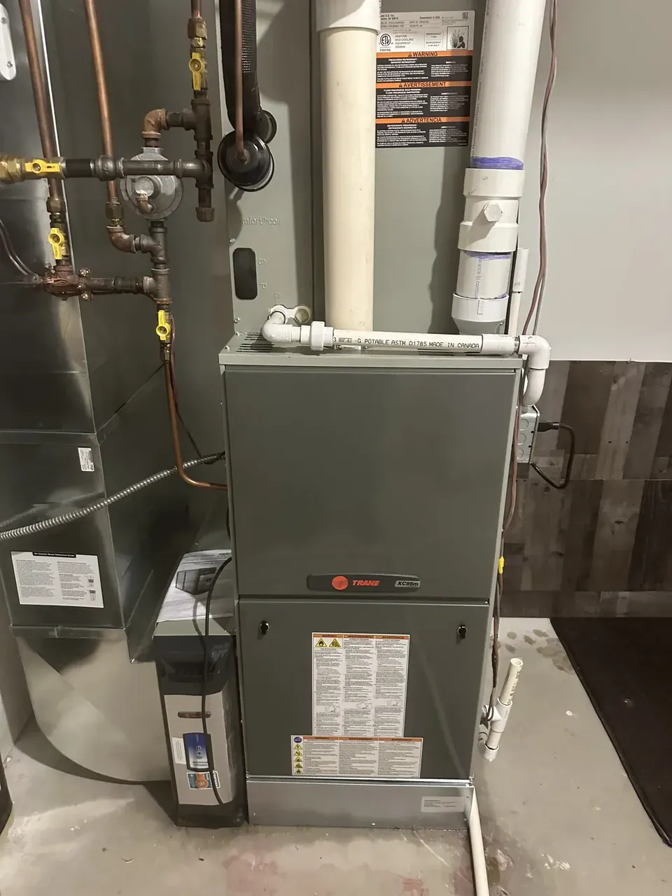 Trane furnace with gas piping and venting done to code by Pro West