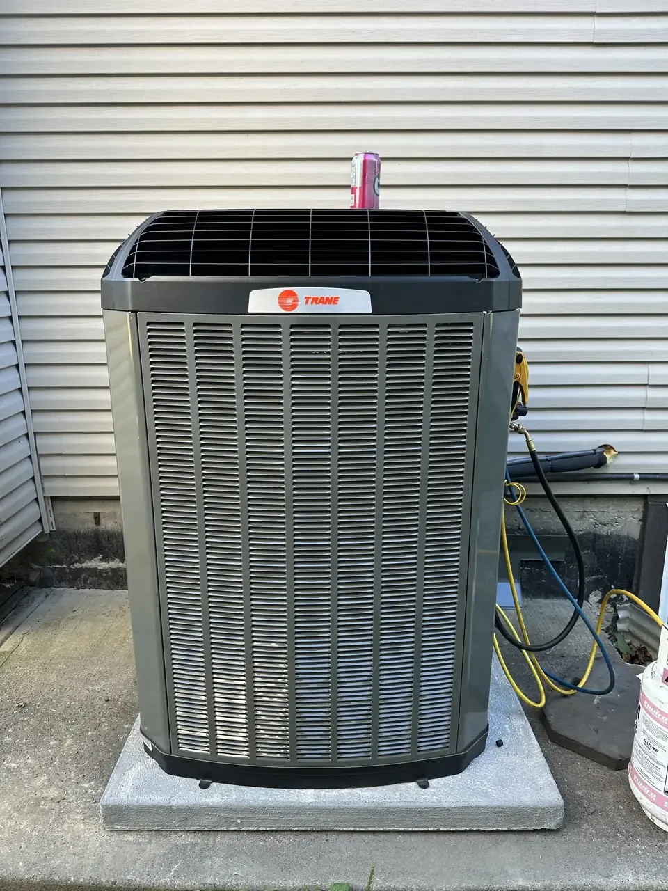 Trane heat pump hooked up, insulated and tested by Pro West